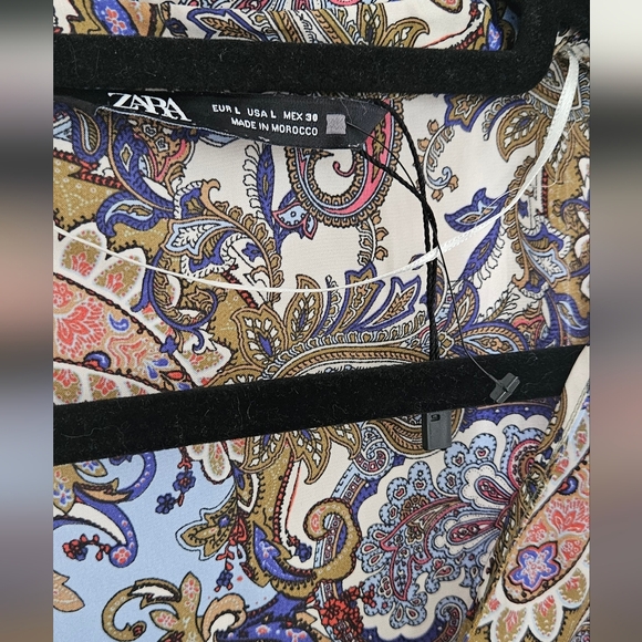 Zara Silky/satiny Paisley Print Tunic Dress - Picture 5 of 6